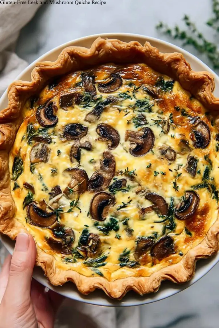 Gluten-Free Leek and Mushroom Quiche Recipe