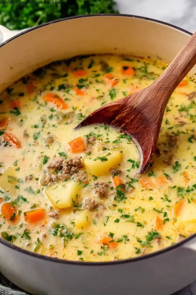 Healthy Cheeseburger Soup Recipe
