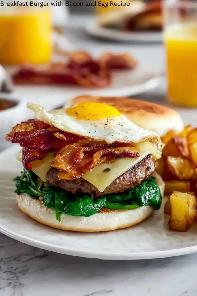 Breakfast Burger with Bacon and Egg Recipe