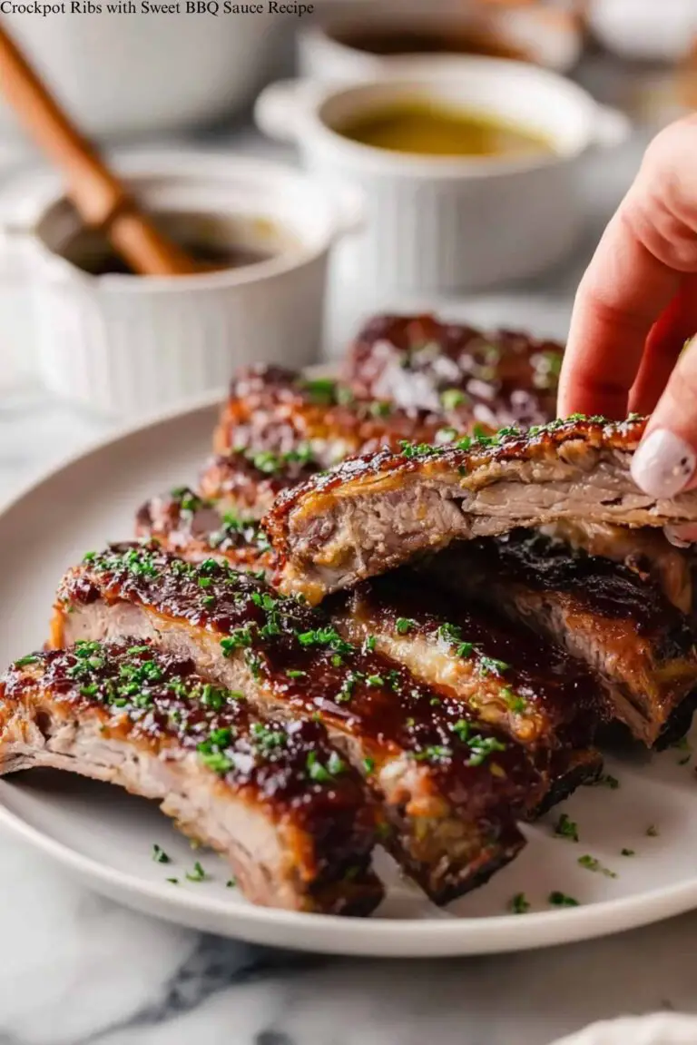 Crockpot Ribs with Sweet BBQ Sauce Recipe