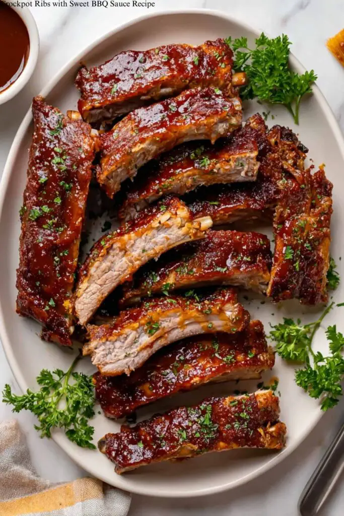 Crockpot Ribs with Sweet BBQ Sauce Recipe