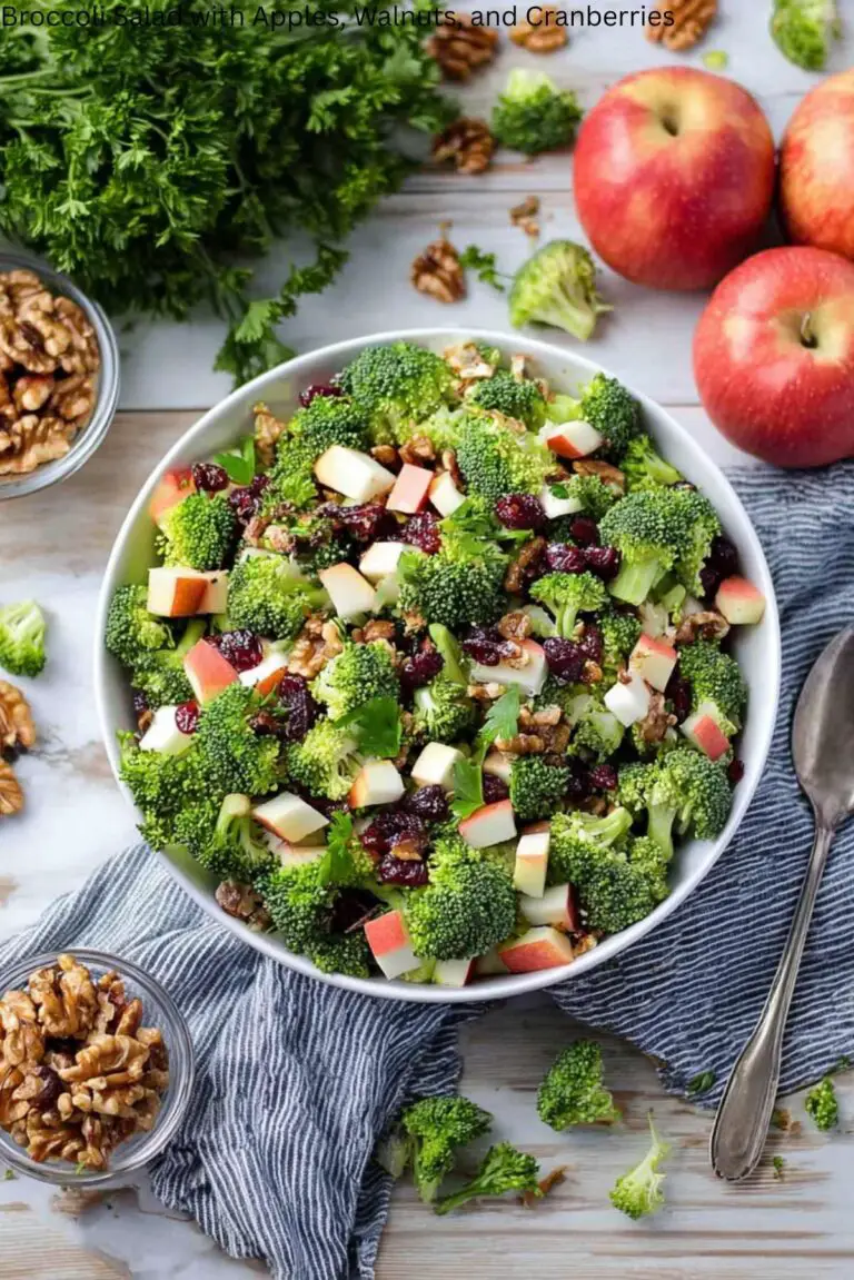 Broccoli Salad with Apples, Walnuts, and Cranberries