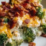 Creamy Low Carb Chicken Casserole with Broccoli and Bacon Recipe