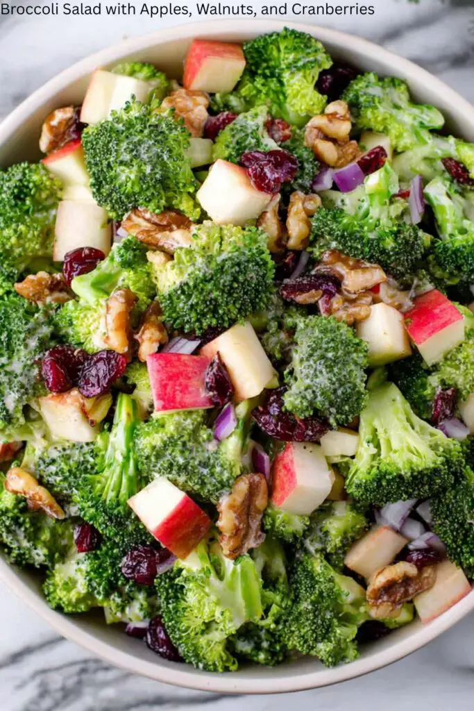 Broccoli Salad with Apples, Walnuts, and Cranberries