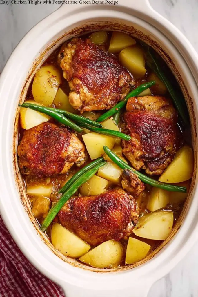 Easy Chicken Thighs with Potatoes and Green Beans Recipe