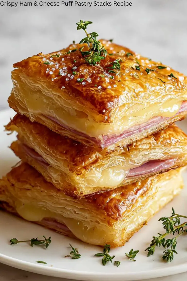 Crispy Ham & Cheese Puff Pastry Stacks Recipe