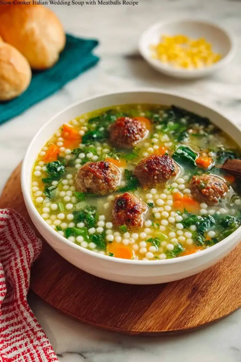 Slow Cooker Italian Wedding Soup with Meatballs Recipe