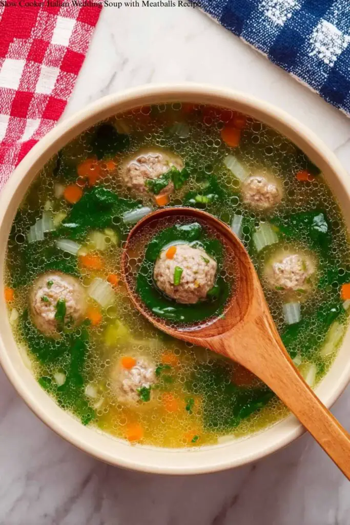 Slow Cooker Italian Wedding Soup with Meatballs Recipe