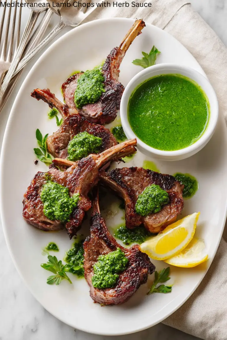 Mediterranean Lamb Chops with Herb Sauce Recipe