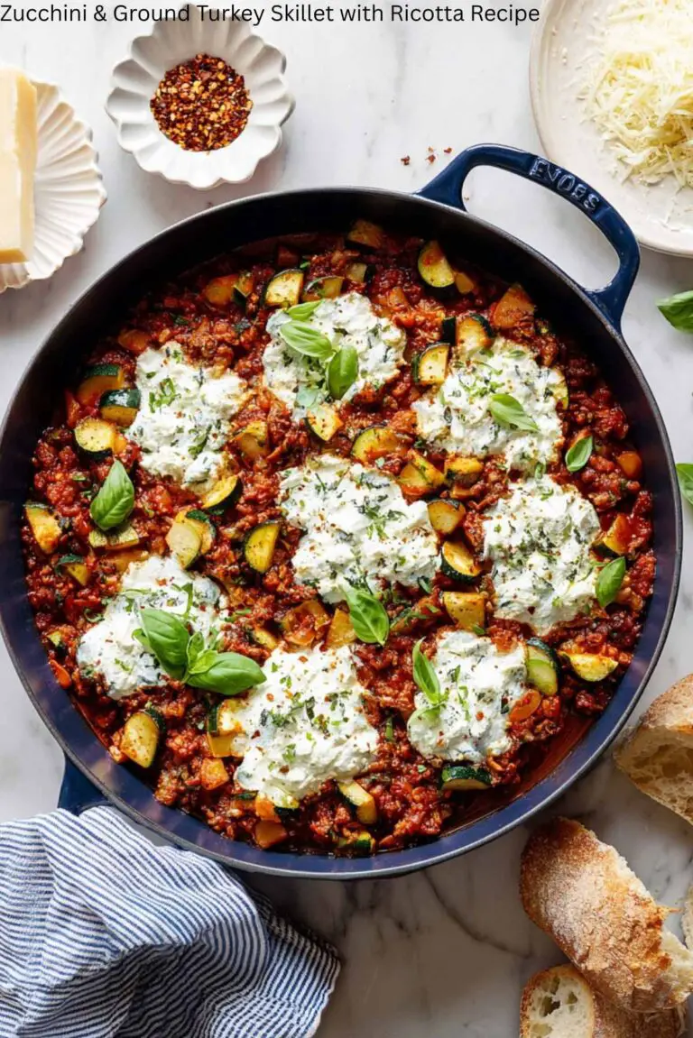 Zucchini & Ground Turkey Skillet with Ricotta Recipe