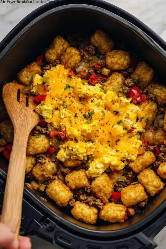 Air Fryer Breakfast Loaded Tater Tots (Totchos) Recipe