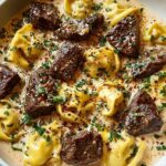Cracked Garlic Steak Tortellini in Creamhouse Sauce Bliss Recipe