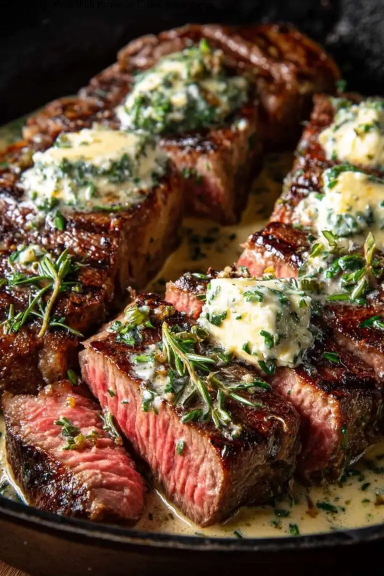 Garlic Butter Steak With Parmesan Cream Sauce Recipe