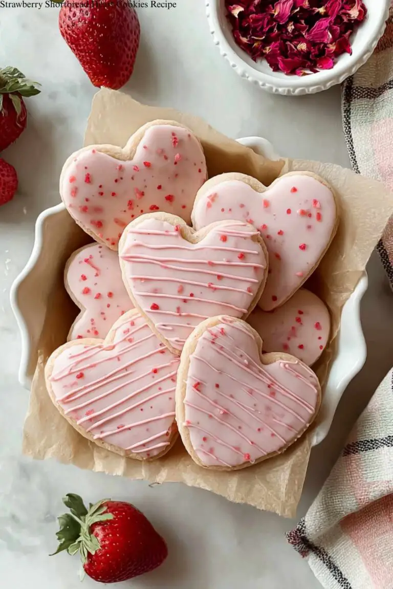 Strawberry Shortbread Heart Cookies Recipe