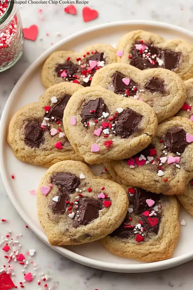 Heart-Shaped Chocolate Chip Cookies Recipe