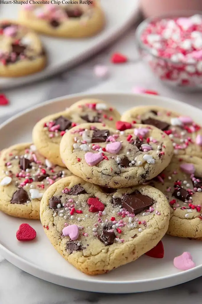 Heart-Shaped Chocolate Chip Cookies Recipe