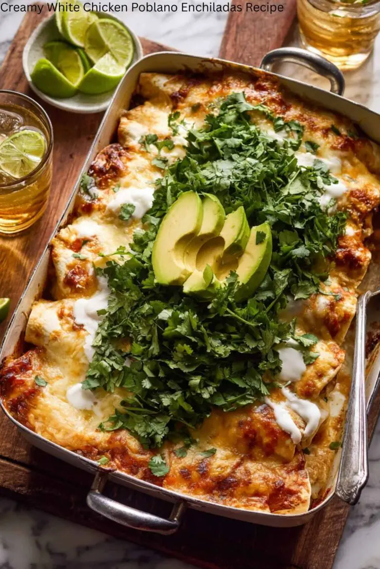 Creamy White Chicken Poblano Enchiladas Recipe