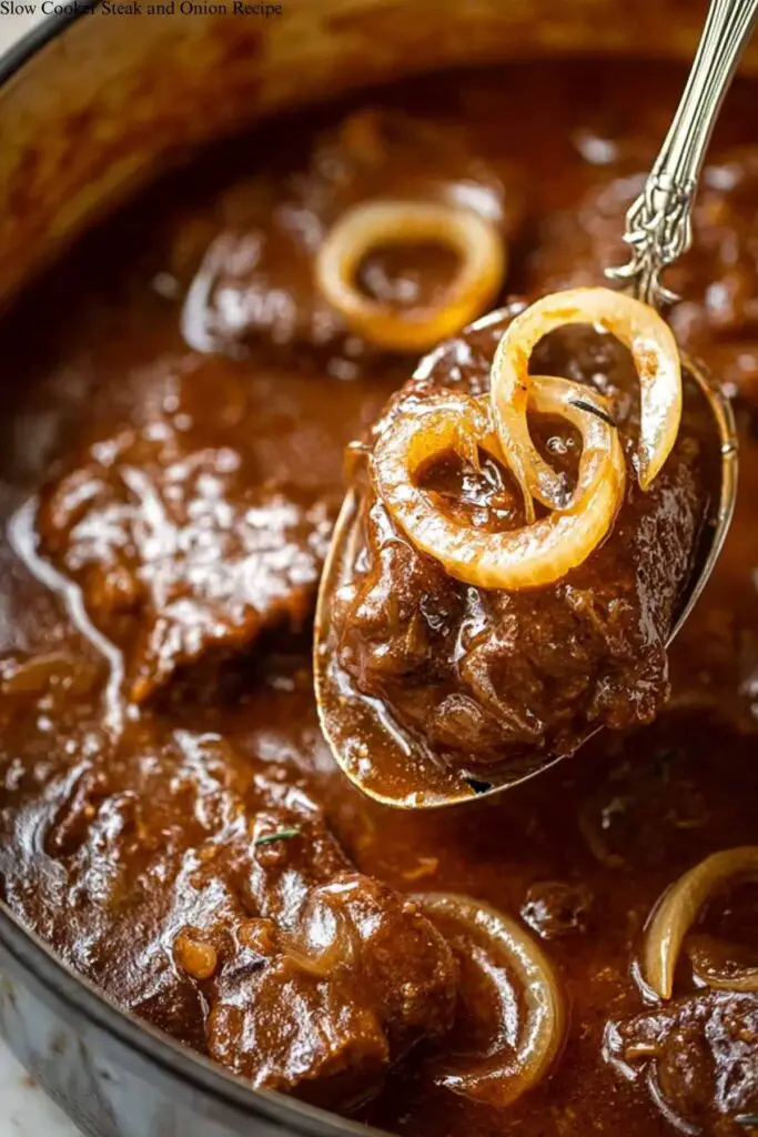 Slow Cooker Steak and Onion Recipe
