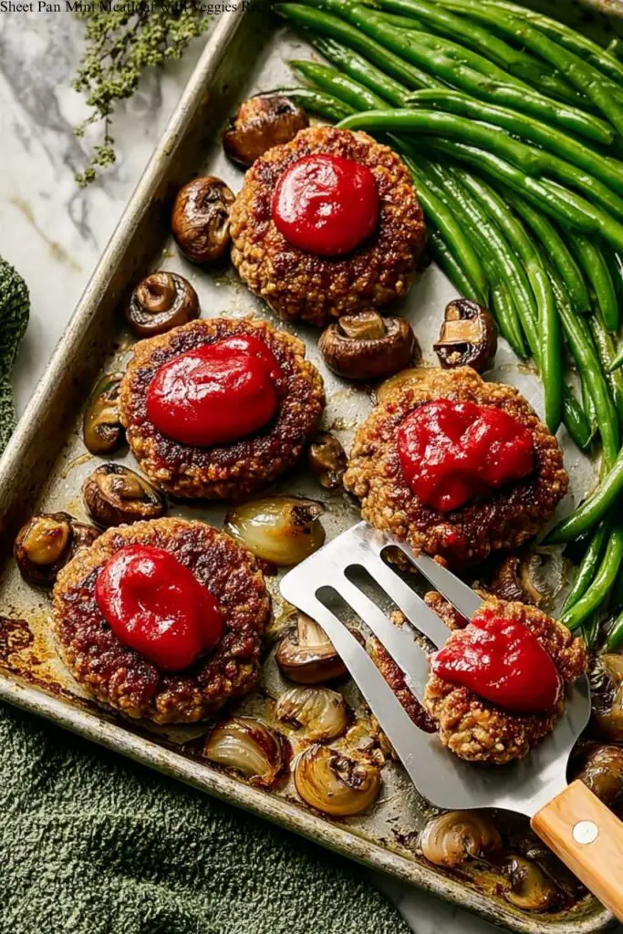 Sheet Pan Mini Meatloaf with Veggies Recipe 4 Sheet Pan Mini Meatloaf with Veggies Recipe