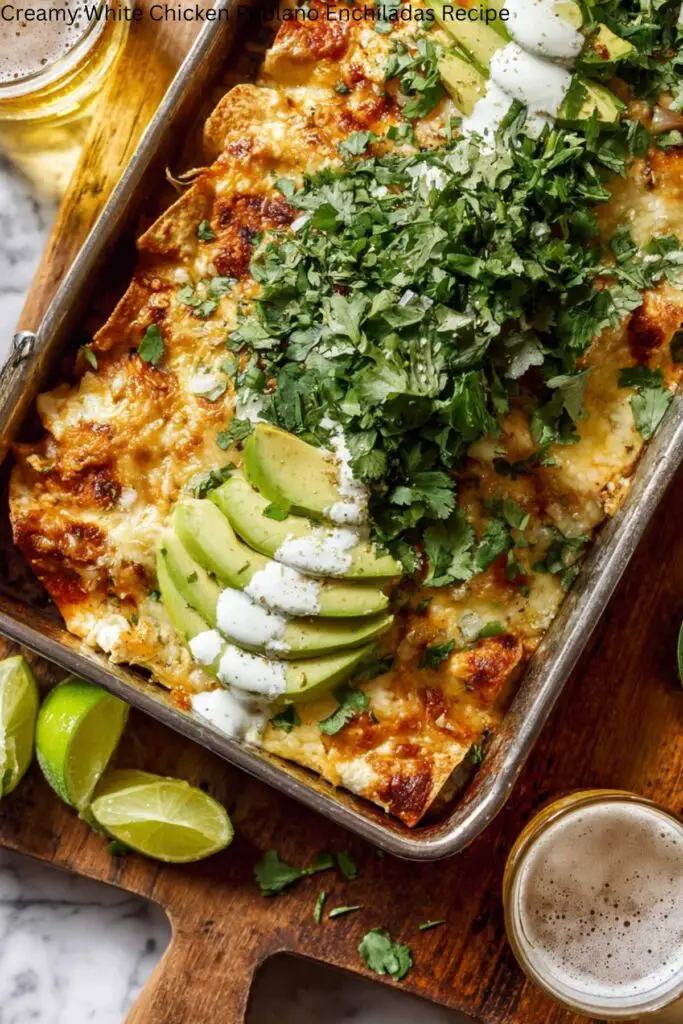 Creamy White Chicken Poblano Enchiladas Recipe 4 Creamy White Chicken Poblano Enchiladas Recipe