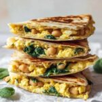 Healthy Spinach Bean Breakfast Quesadilla Recipe