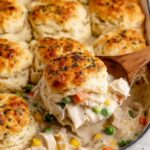 Skillet Chicken Pot Pie with Biscuit Topping Recipe