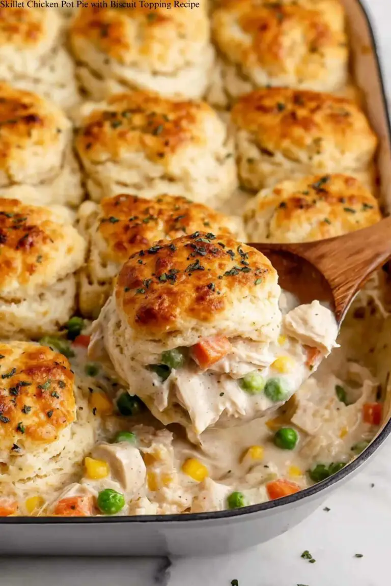 Skillet Chicken Pot Pie with Biscuit Topping Recipe