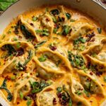 Viral One Pan Dumpling Bake in Red Curry Broth Recipe