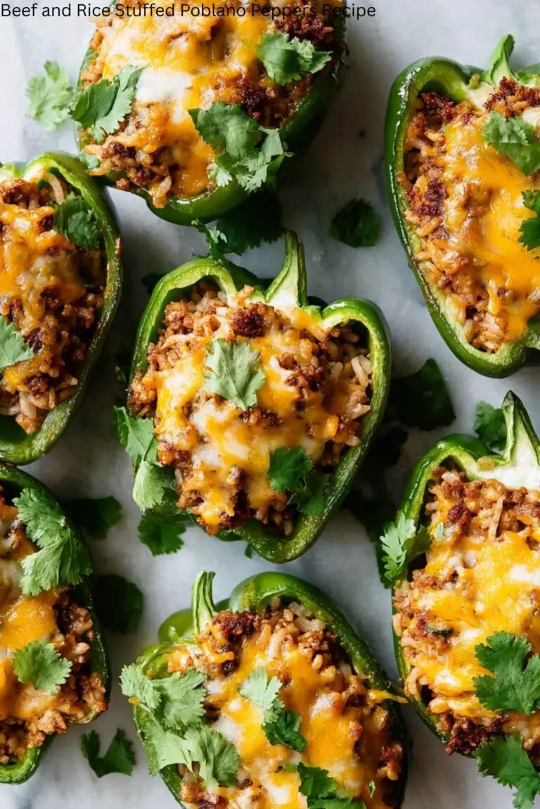Beef and Rice Stuffed Poblano Peppers Recipe