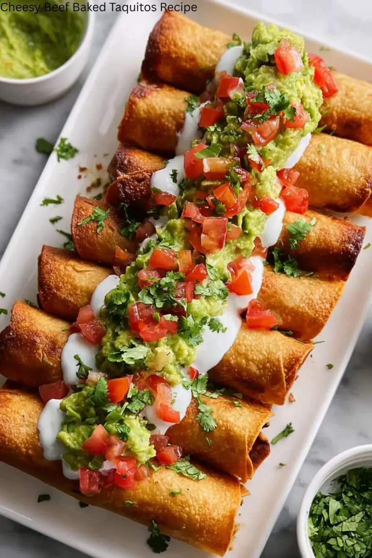 Cheesy Beef Baked Taquitos Recipe