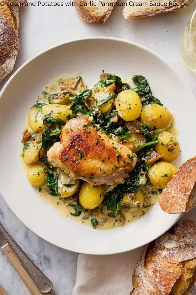 Chicken and Potatoes with Garlic Parmesan Cream Sauce Recipe