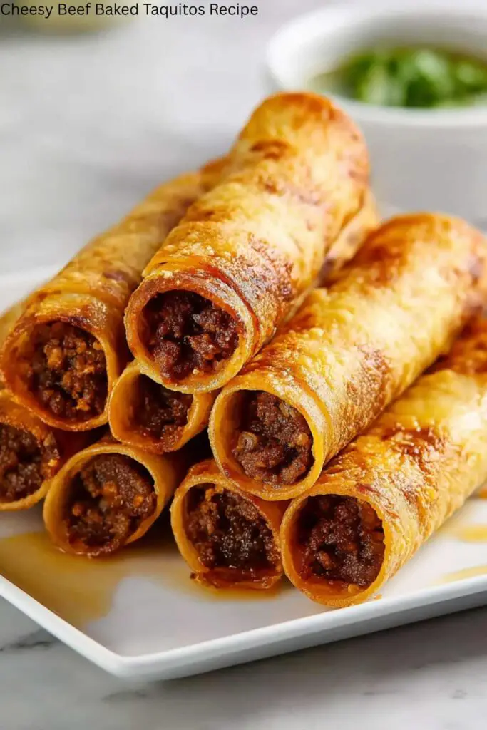 Cheesy Beef Baked Taquitos Recipe 4 Cheesy Beef Baked Taquitos Recipe