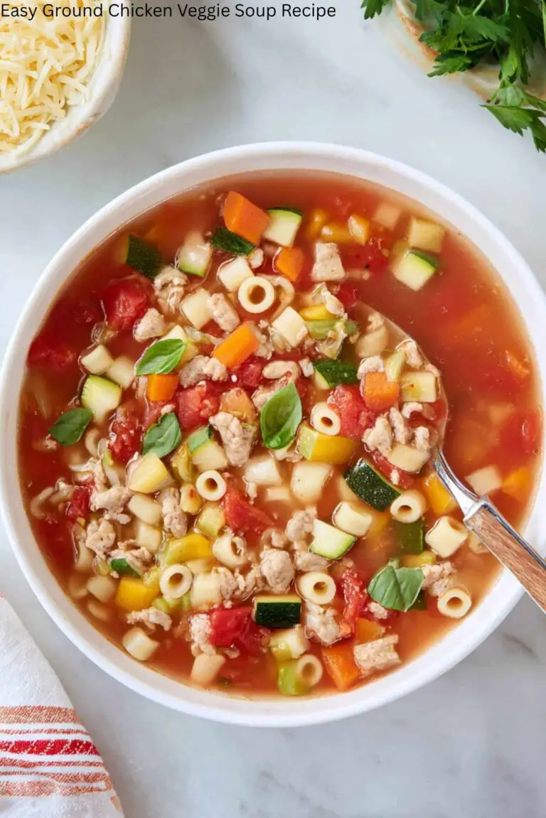 Easy Ground Chicken Veggie Soup Recipe