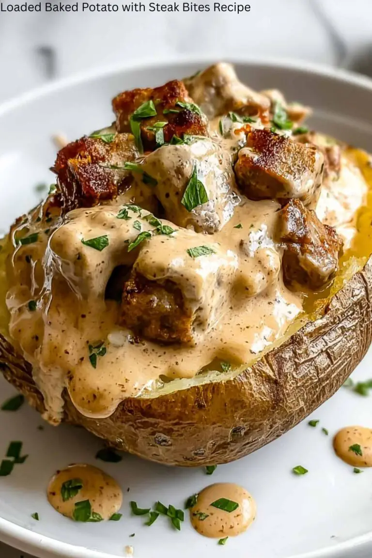 Loaded Baked Potato with Steak Bites Recipe