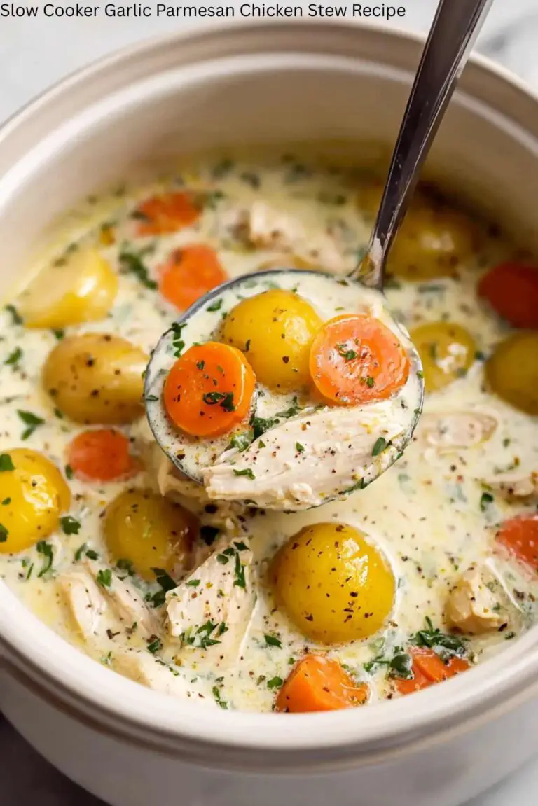 Slow Cooker Garlic Parmesan Chicken Stew Recipe