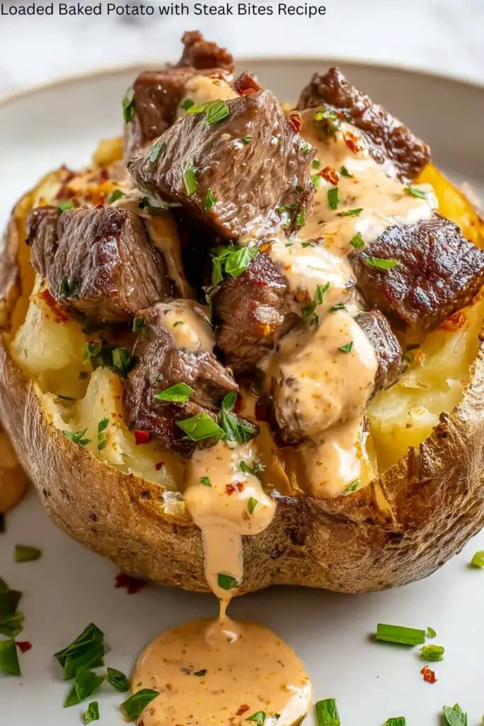 Loaded Baked Potato with Steak Bites Recipe