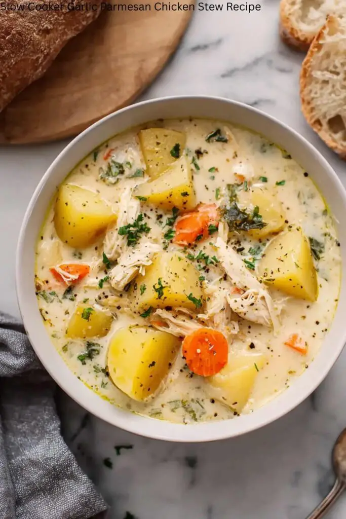 Slow Cooker Garlic Parmesan Chicken Stew Recipe 4 Slow Cooker Garlic Parmesan Chicken Stew Recipe