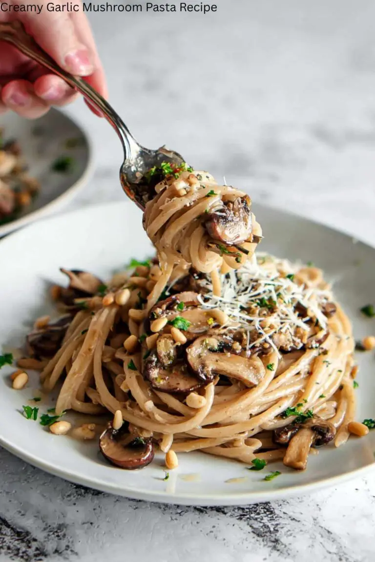 Creamy Garlic Mushroom Pasta Recipe