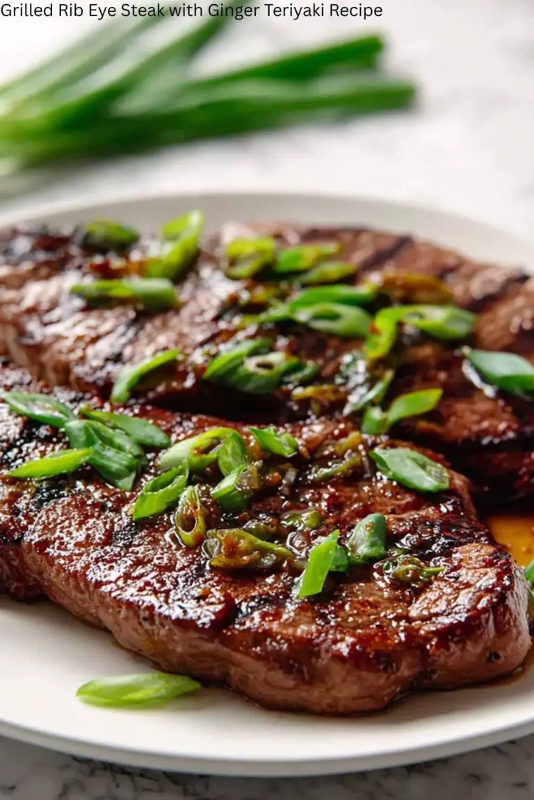 Grilled Rib Eye Steak with Ginger Teriyaki Recipe