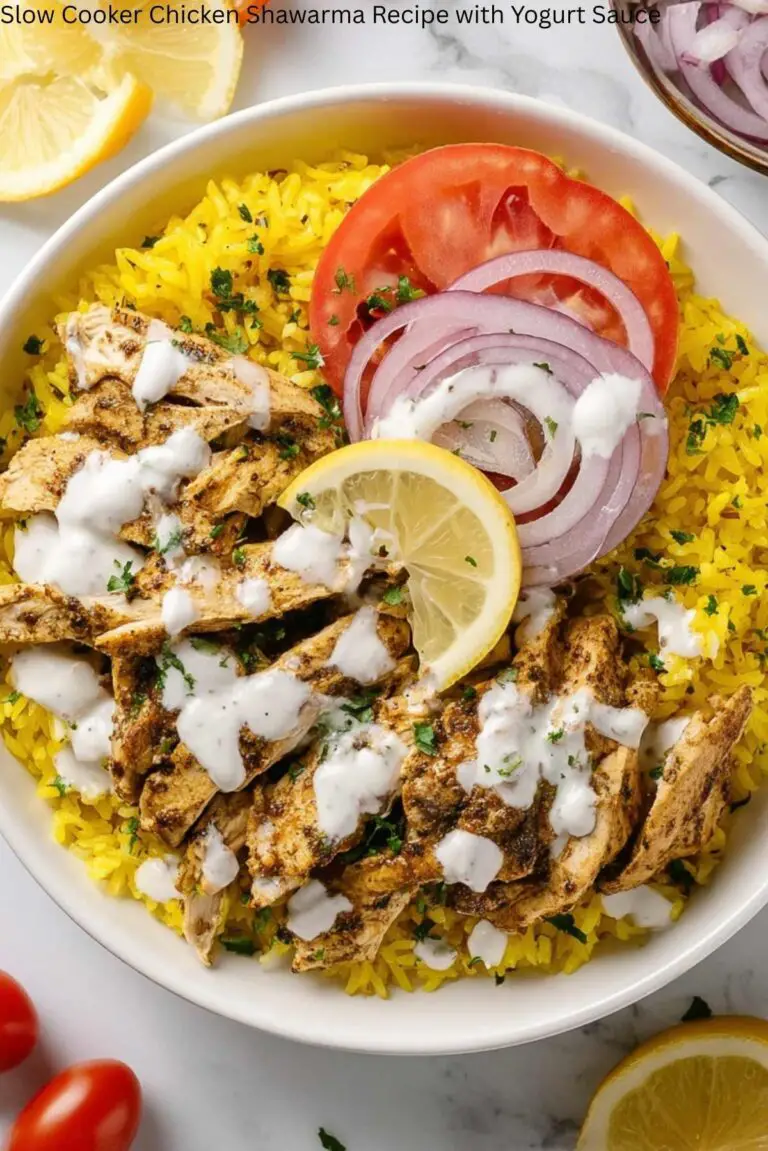 Slow Cooker Chicken Shawarma Recipe with Yogurt Sauce