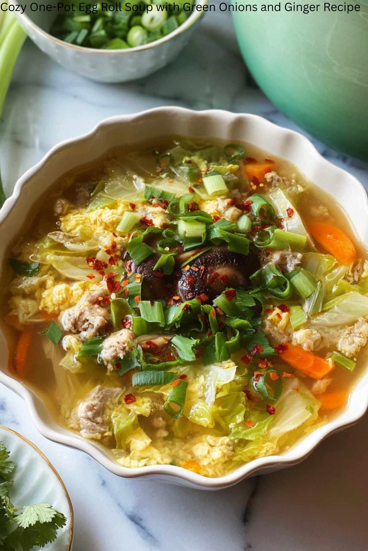 Cozy One-Pot Egg Roll Soup with Green Onions and Ginger Recipe
