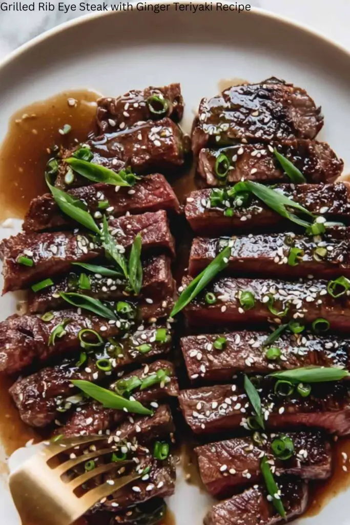 Grilled Rib Eye Steak with Ginger Teriyaki Recipe