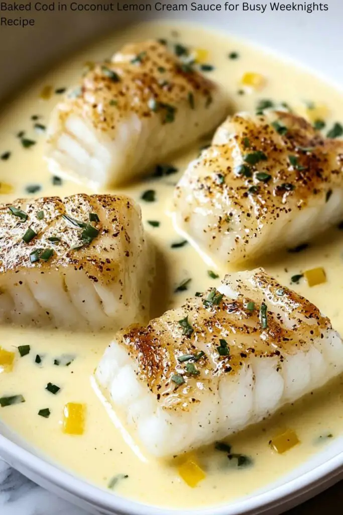 Baked Cod in Coconut Lemon Cream Sauce for Busy Weeknights Recipe