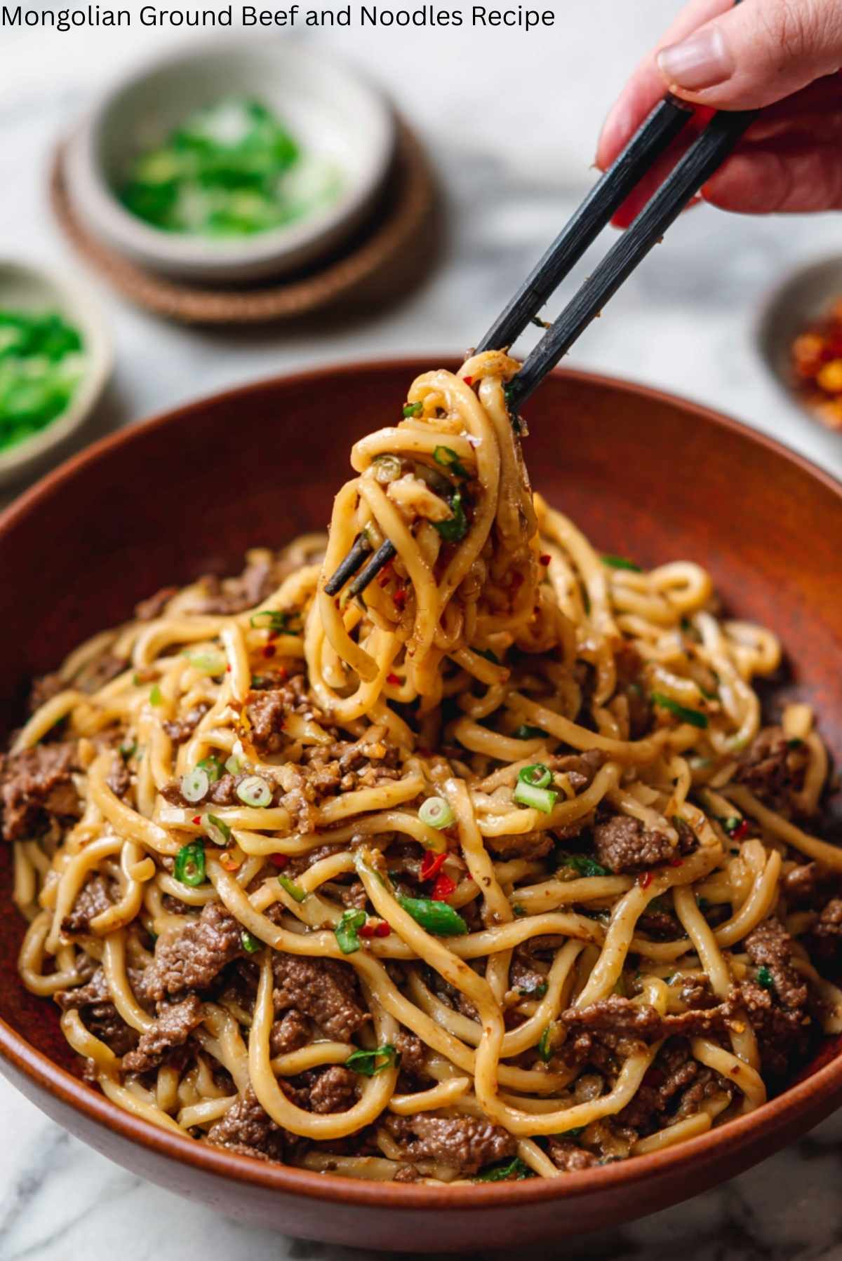 Mongolian Ground Beef and Noodles Recipe