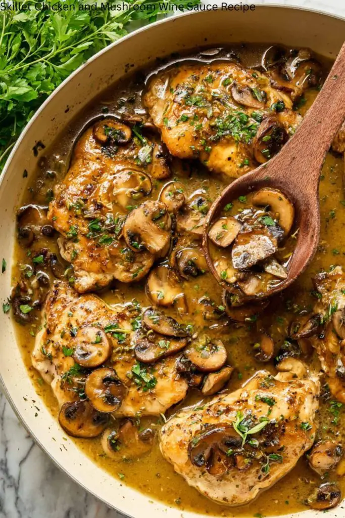 Skillet Chicken and Mushroom Wine Sauce Recipe