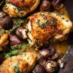 Herbed Ricotta Stuffed Chicken In Cider Pan Sauce with Mashed Cauliflower Recipe
