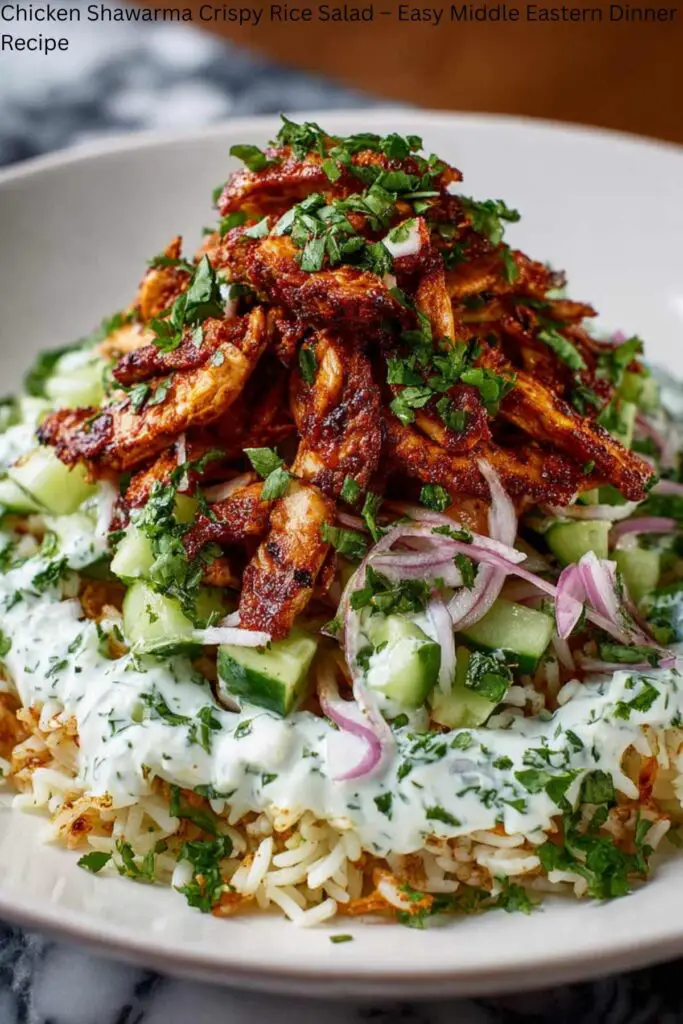 Chicken Shawarma Crispy Rice Salad – Easy Middle Eastern Dinner Recipe 4 Chicken Shawarma Crispy Rice Salad – Easy Middle Eastern Dinner Recipe