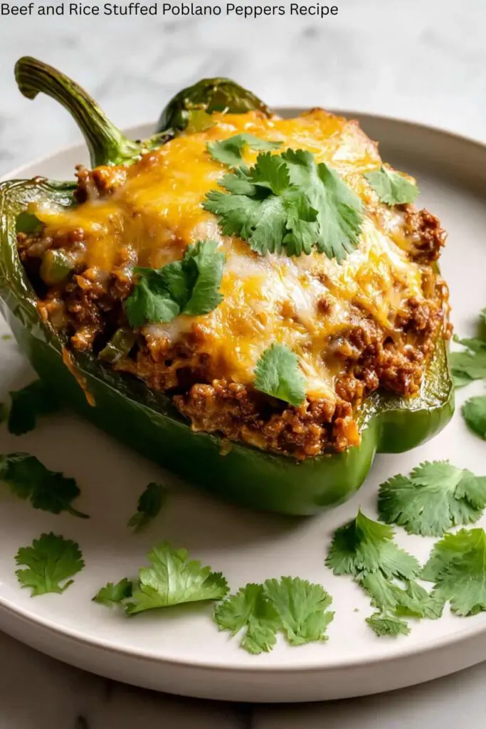 Beef and Rice Stuffed Poblano Peppers Recipe