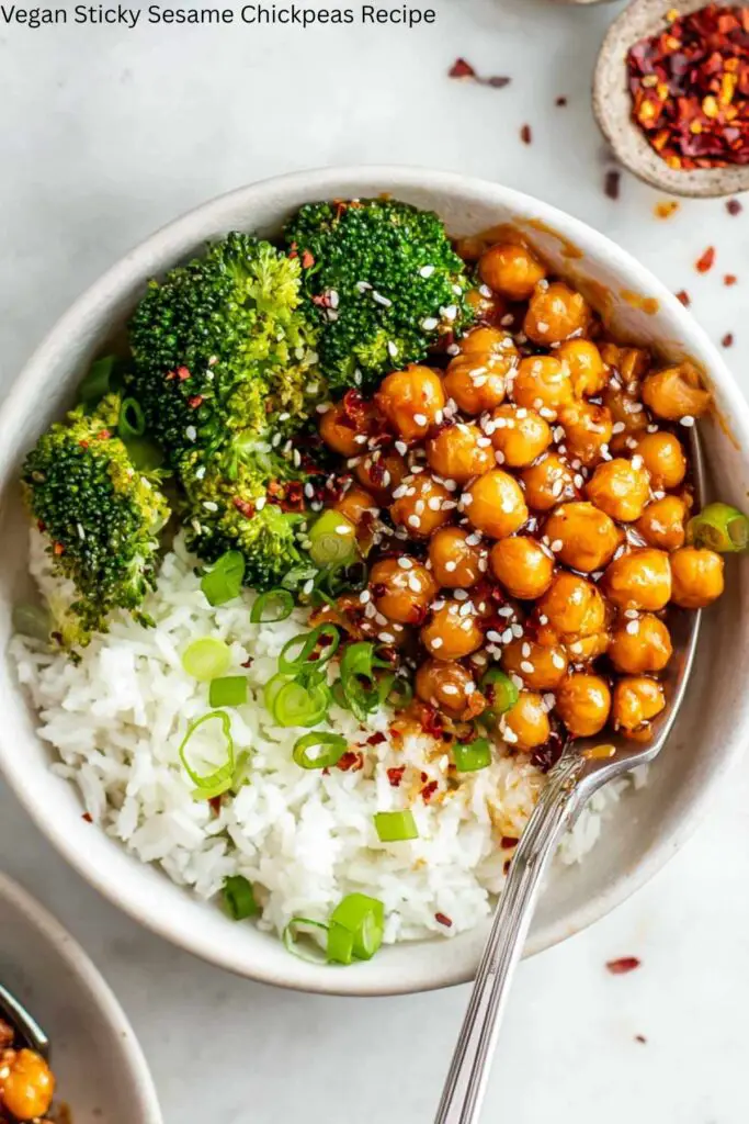 Vegan Sticky Sesame Chickpeas Recipe