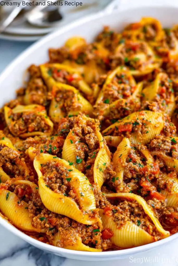 Creamy Beef and Shells Recipe